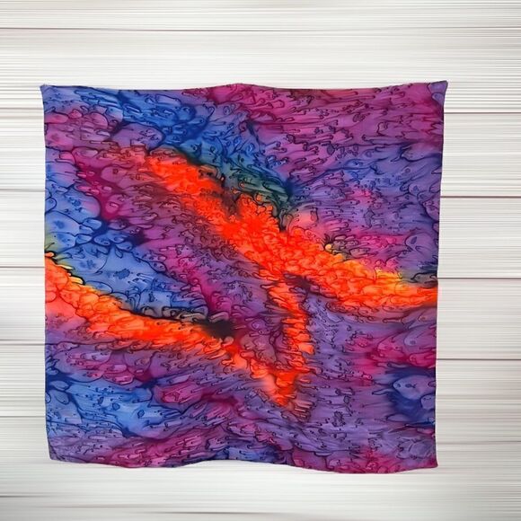 Golden Camel of Shanghai Hand Rolled and Hand Printed 100% Silk Square Scarf - Picture 2 of 11